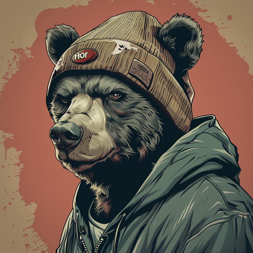 bear  cartoon  hip-hop  street  animal  hat  jacket  culture  illustration  aggressive 956267