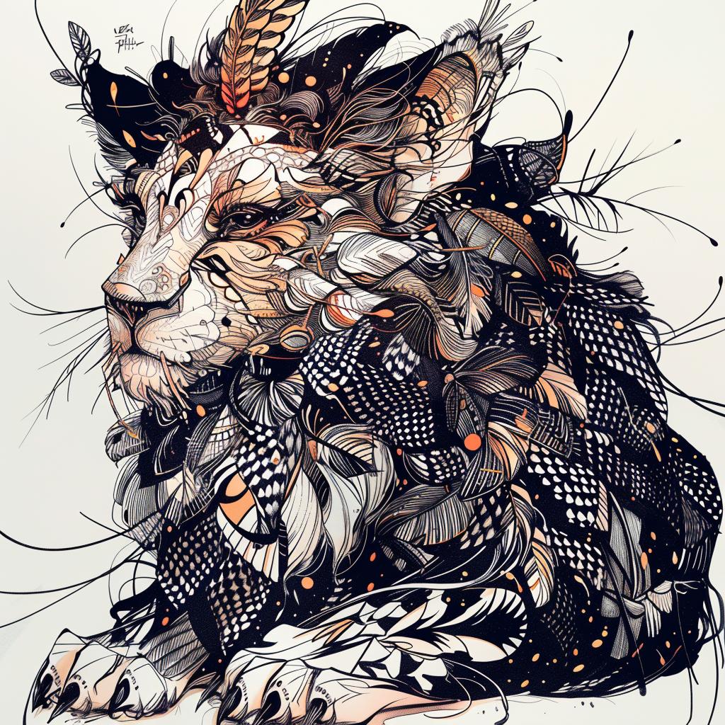 mythical  creature  lion  feathers  hybrid  drawing  fantastical  unique  animal  strengths 953221