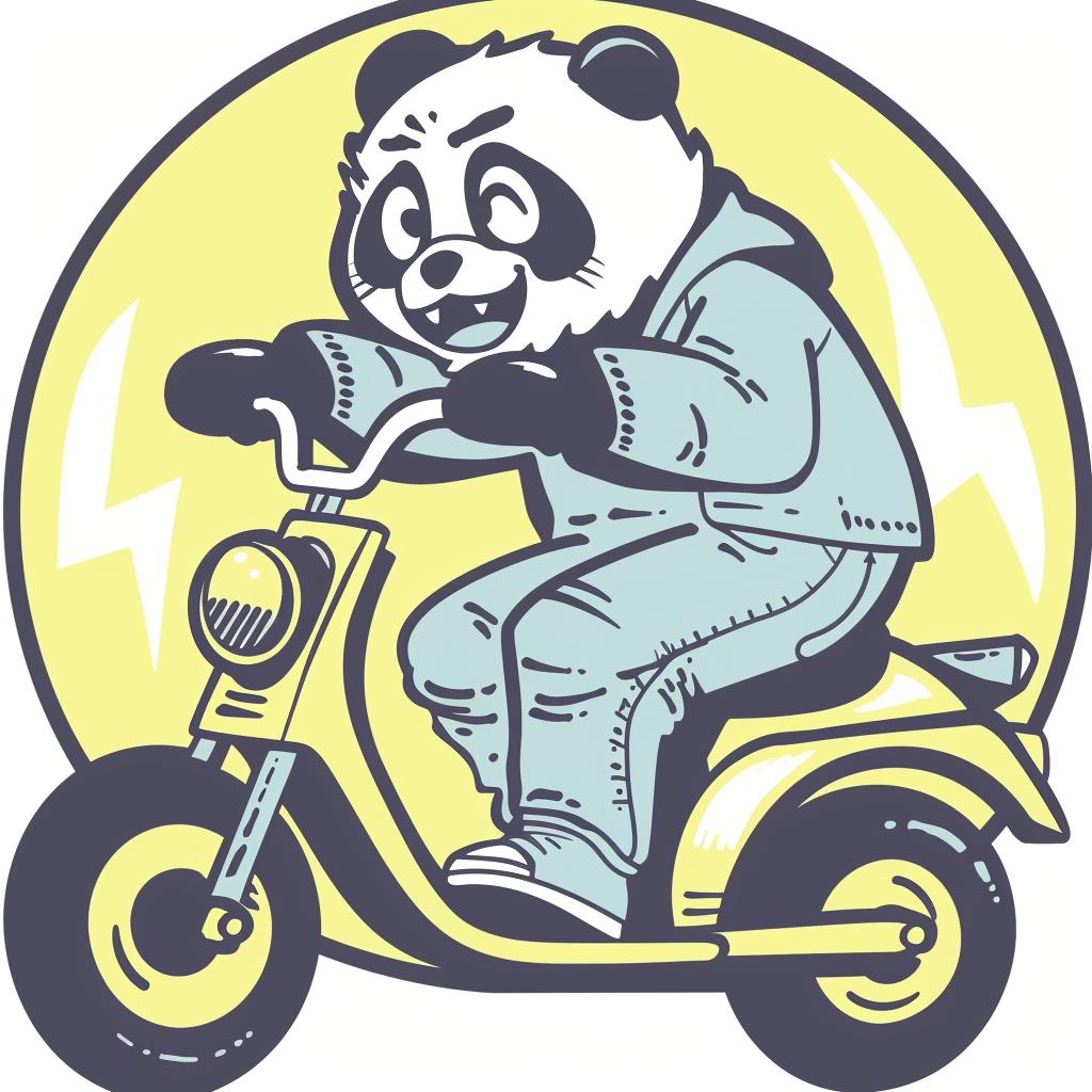 panda  motorcycle  happy  simple  minimal  cartoon  blue  yellow  hues  fun 955398