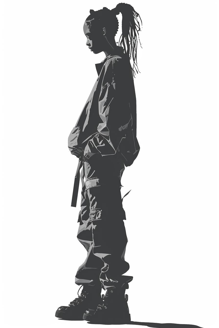 silhouette  person  dreadlocks  streetwear  vector  SVG  minimalist  modern  white  background 954518