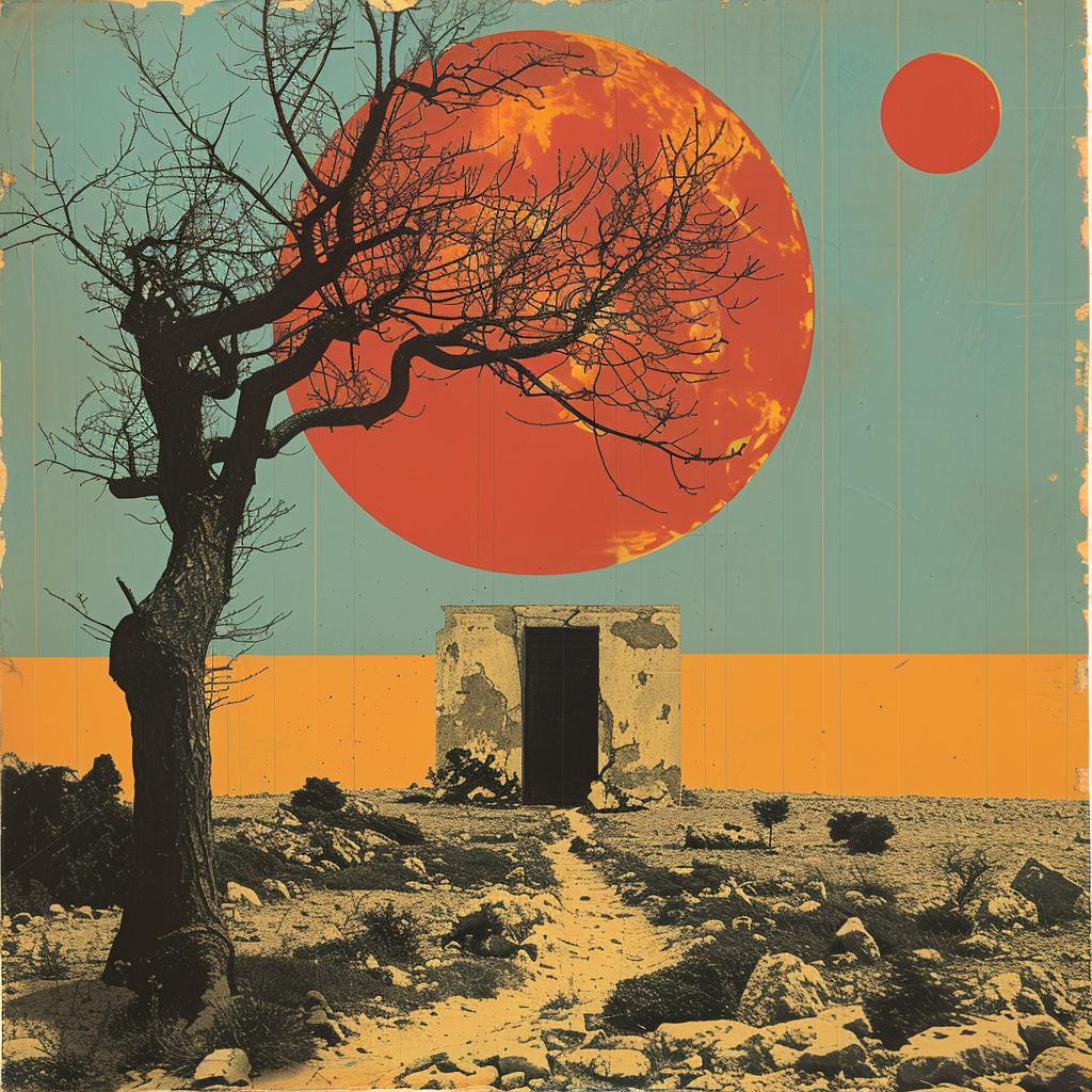 desert  sunset  landscape  tree  door  abstract  artistic  provocative  imagery  Ruscha 1026302