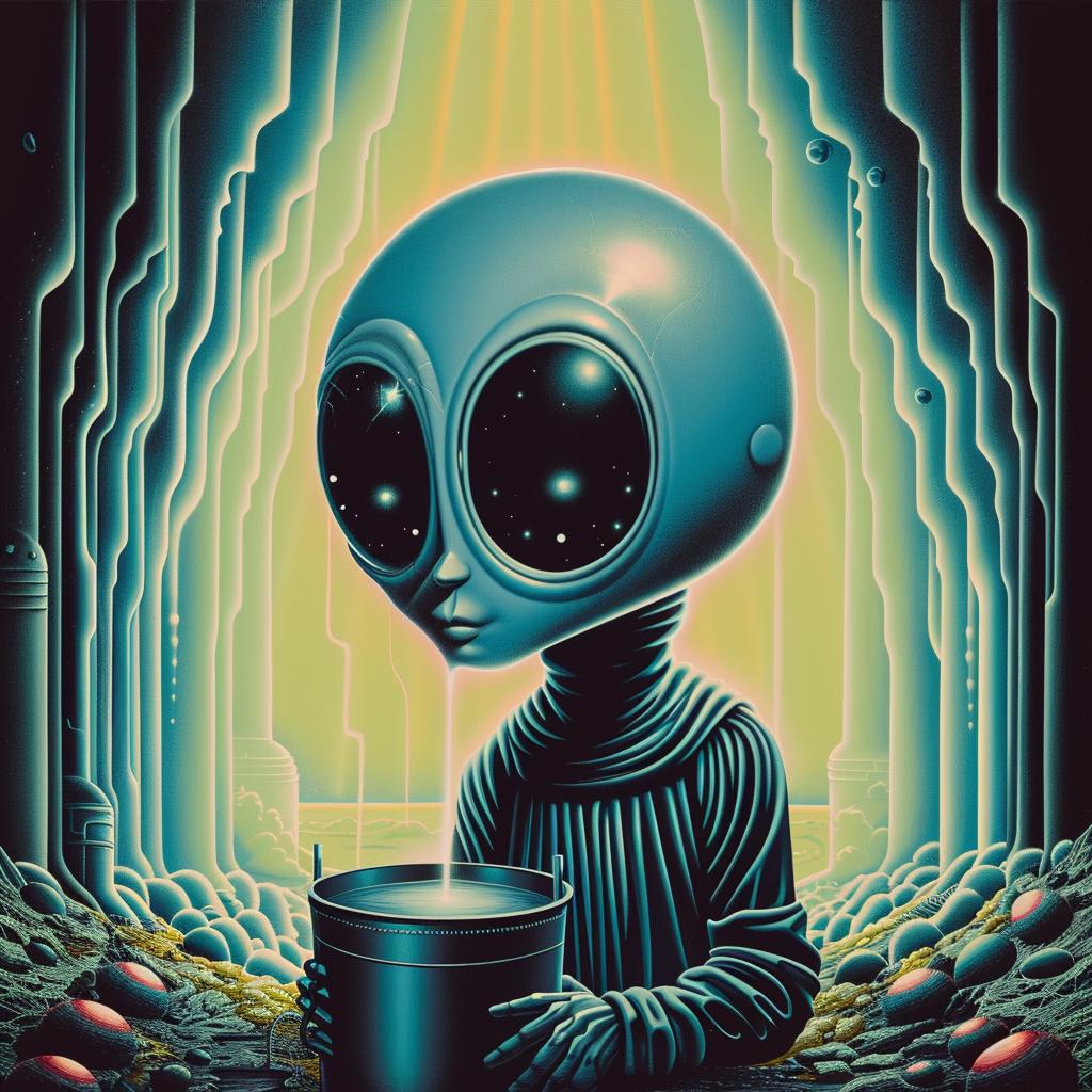alien  water  bucket  mountain  sci-fi  fantasy  surreal  colorful  imaginative  whimsical 978451