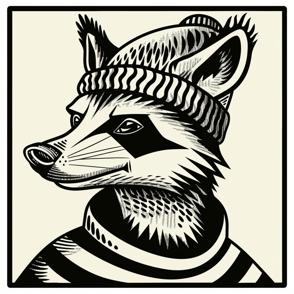 raccoon  hat  drawing  black  white  aggressive  animal  streetwear  minimal  anthropomorphic 958405