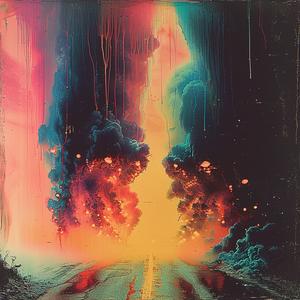 painting  road  rainbow  sky  colorful  landscape  nature  vibrant  imagery  chromolithography 1053318