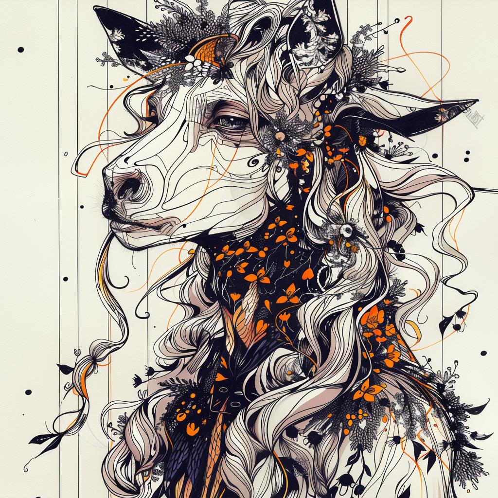 mythical  creature  horse  flowers  drawing  hybrid  unique  fantastical  essence  world 953173