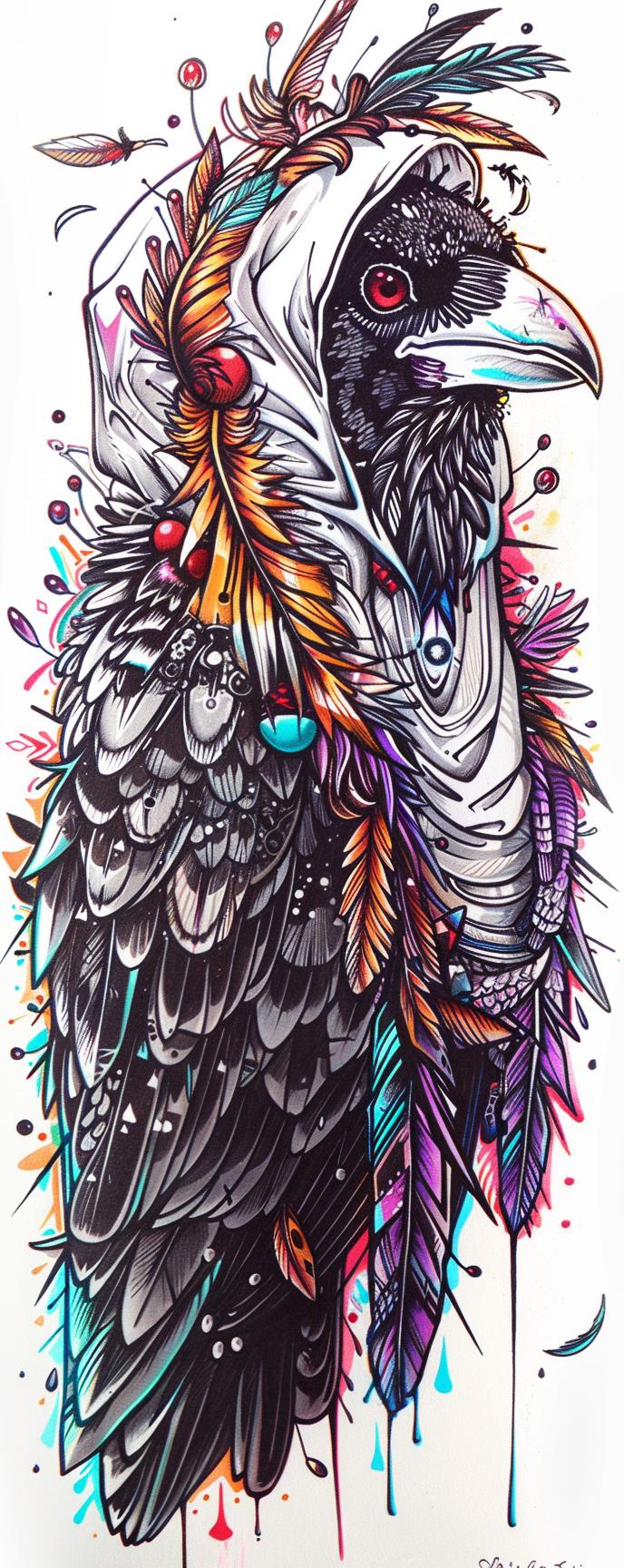 mythical  creature  blackbird  Kachina  Grim  Reaper  fantasy  dark  feathers  unique 941112