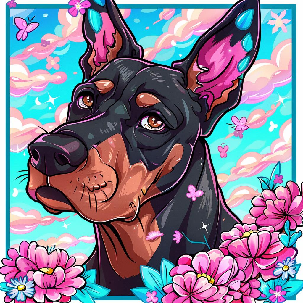 illustration  tattoo  doberman  flowers  butterflies  cartoon  dog  cute  design  flash 927503
