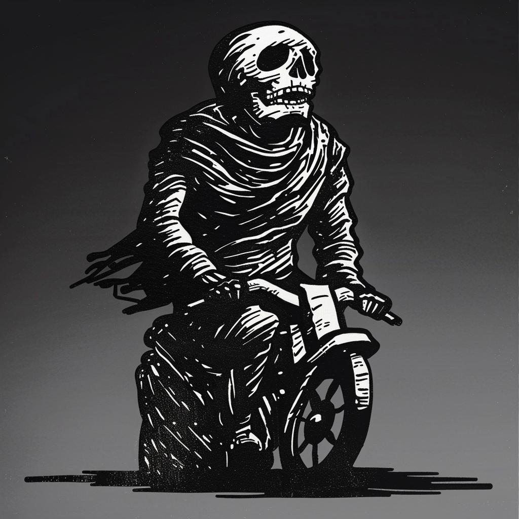 skeleton  motorcycle  drawing  black  white  art  sketch  biker  illustration  macabre 1025567