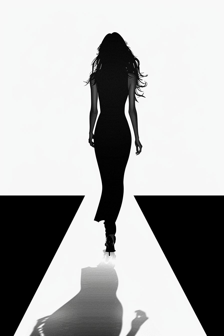 silhouette  woman  runway  fashion  show  vector  modern  design  illustration  minimal 954561