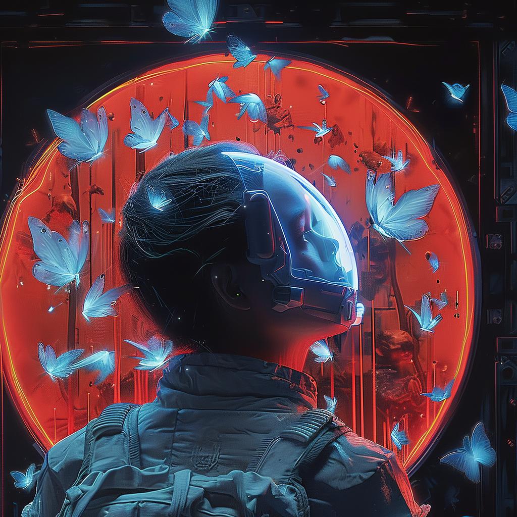 man  space  butterflies  surreal  cosmic  ethereal  dreamlike  flying  lighting  vibrant 1016641