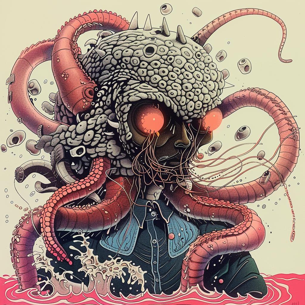 octopus  drawing  tentacles  illustration  creature  weird  Japanese  art  marine  surreal 946878