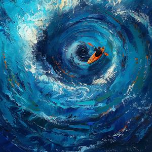 kayak  ocean  surreal  art  waves  blue  painting  design  oil  fantasy 1062904