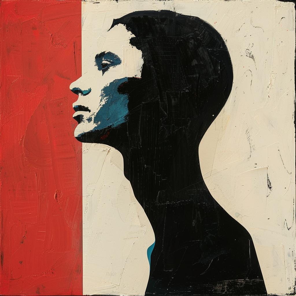 album  cover  1980s  painting  woman  background  red  black  imperfect  palette 964162