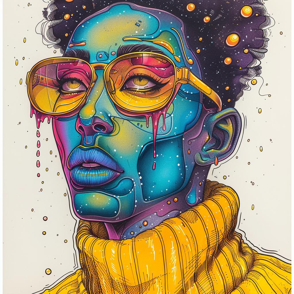 Pop Art  drawing  woman  glasses  colorful  artwork  illustration  dripping  makeup  African-American 939238