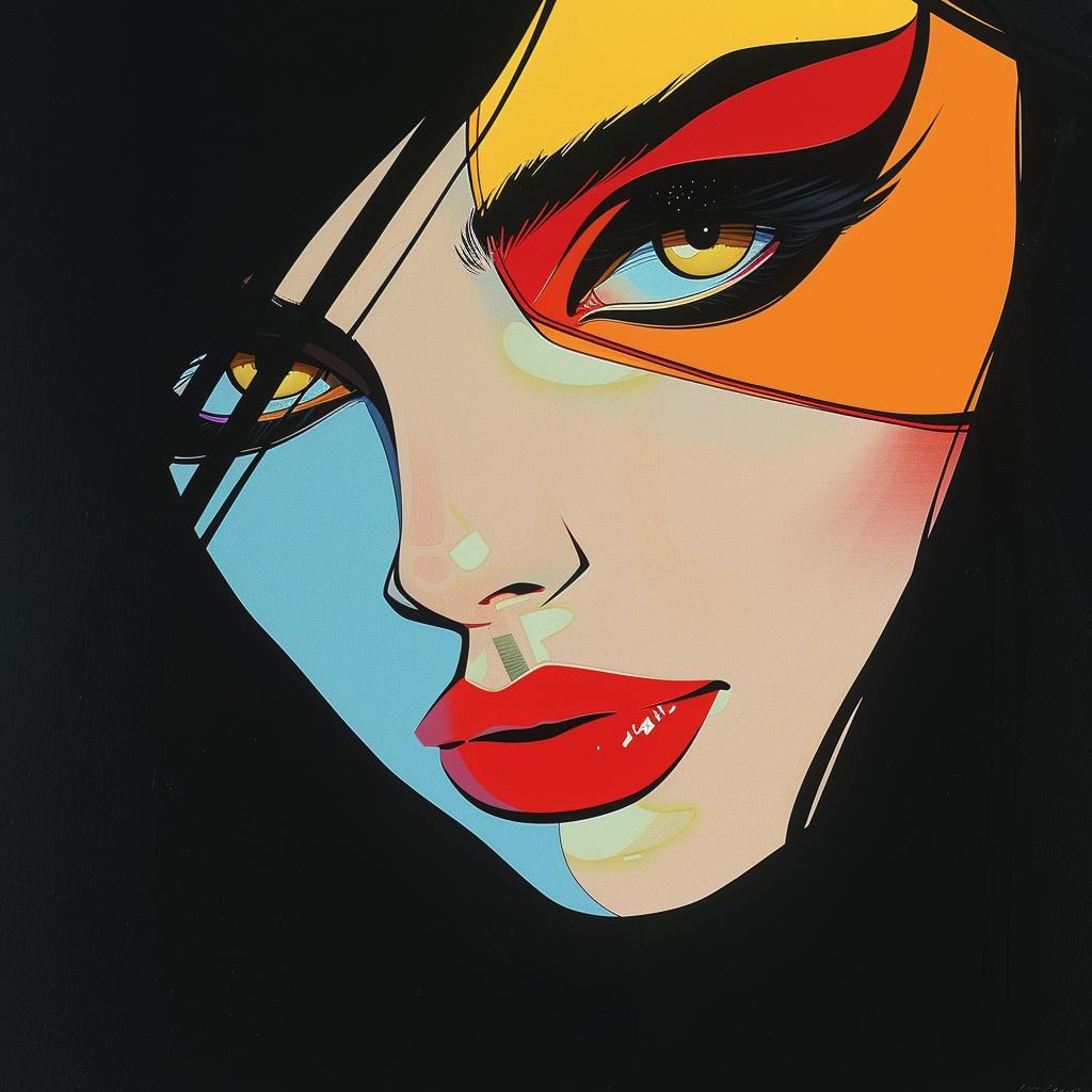 vibrant  female  colors  makeup  stylized  portrait  Nagel  illustration  art  gorgeous 958054