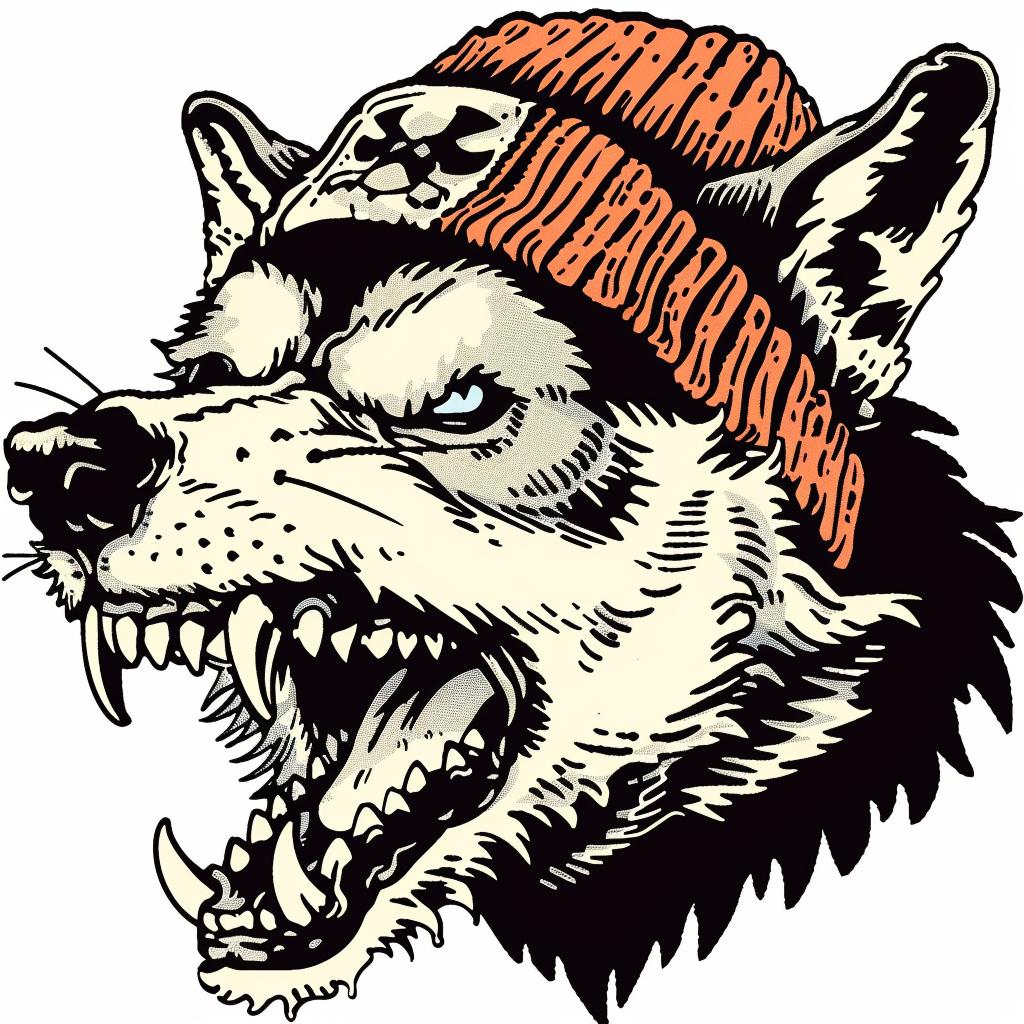 aggressive  streetwise  animal  wolf  hat  knife  minimal  culture  urban  illustration 959151