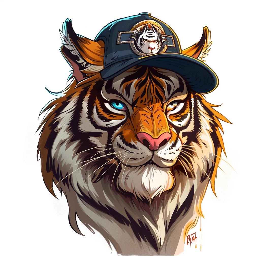 tiger  character  profile  cap  cartoon  animal  illustration  playful  fun  art 943825