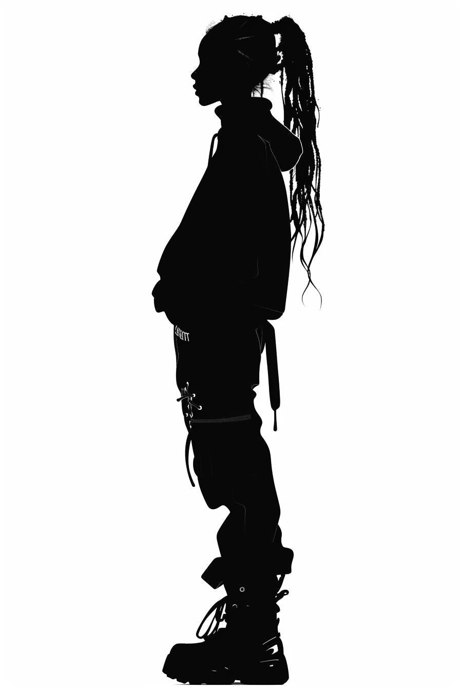 silhouette  woman  streetwear  white  background  svg  vector  dreadlocks  fashion  minimalist 954504
