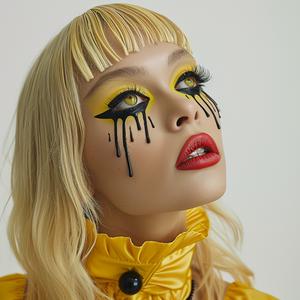 Pop Art  model  blonde  dripping  makeup  Troy Brooks  portrait  colorful  bold  contemporary 1074519