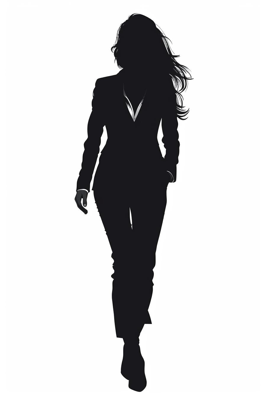 woman  silhouette  business  attire  suit  vector  minimal  professional  white  background 954356