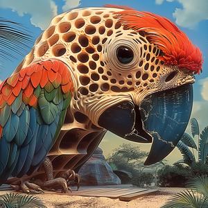 ببغاء ملون، طائر، طبيعة زاهية، رسم توضيحي، تصميم فني، ريش، 1051825