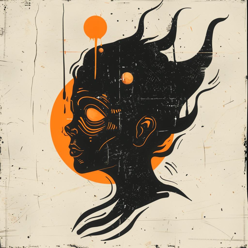 provocative  woman  sun  head  poster  vintage  art  minimal  graphic  portrait 928653