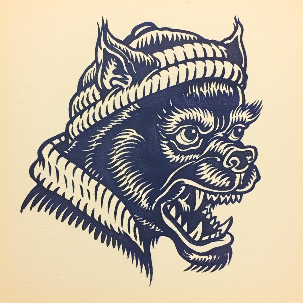 wolf  hat  drawing  aggressive  simple  stylized  knitted  character  animal  art 959470