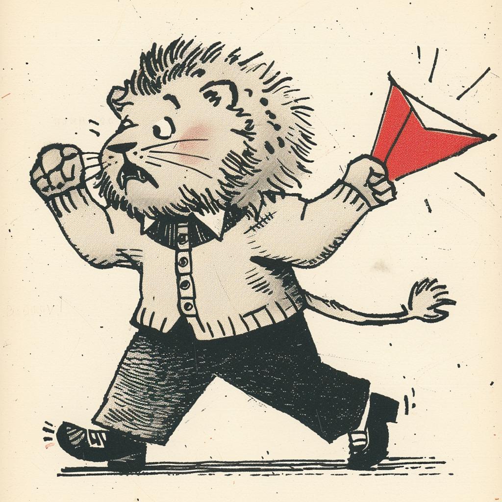 lion  sweater  mascot  angry  dynamic  pennant  outline  cartoon  vintage  art 921541