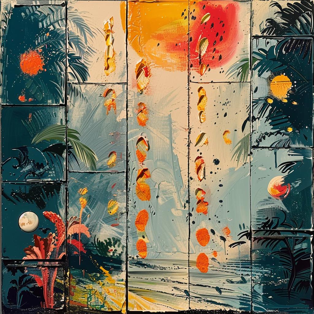 tropical  landscape  sun  encaustic  impasto  palette-knife  vibrant  nature  Picasso  art 948107