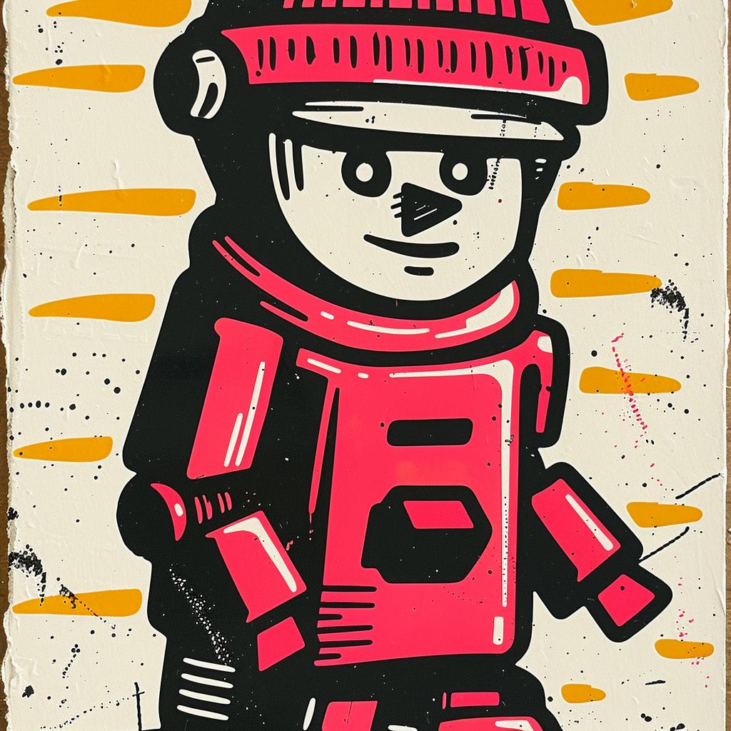 robot  vintage  aggressive  minimal  streetwise  culture  poster  anthropomorphic  red  hat 949480