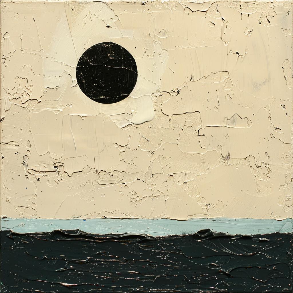 album  cover  ocean  black  sun  abstract  impasto  palette  knife  1980s 963551