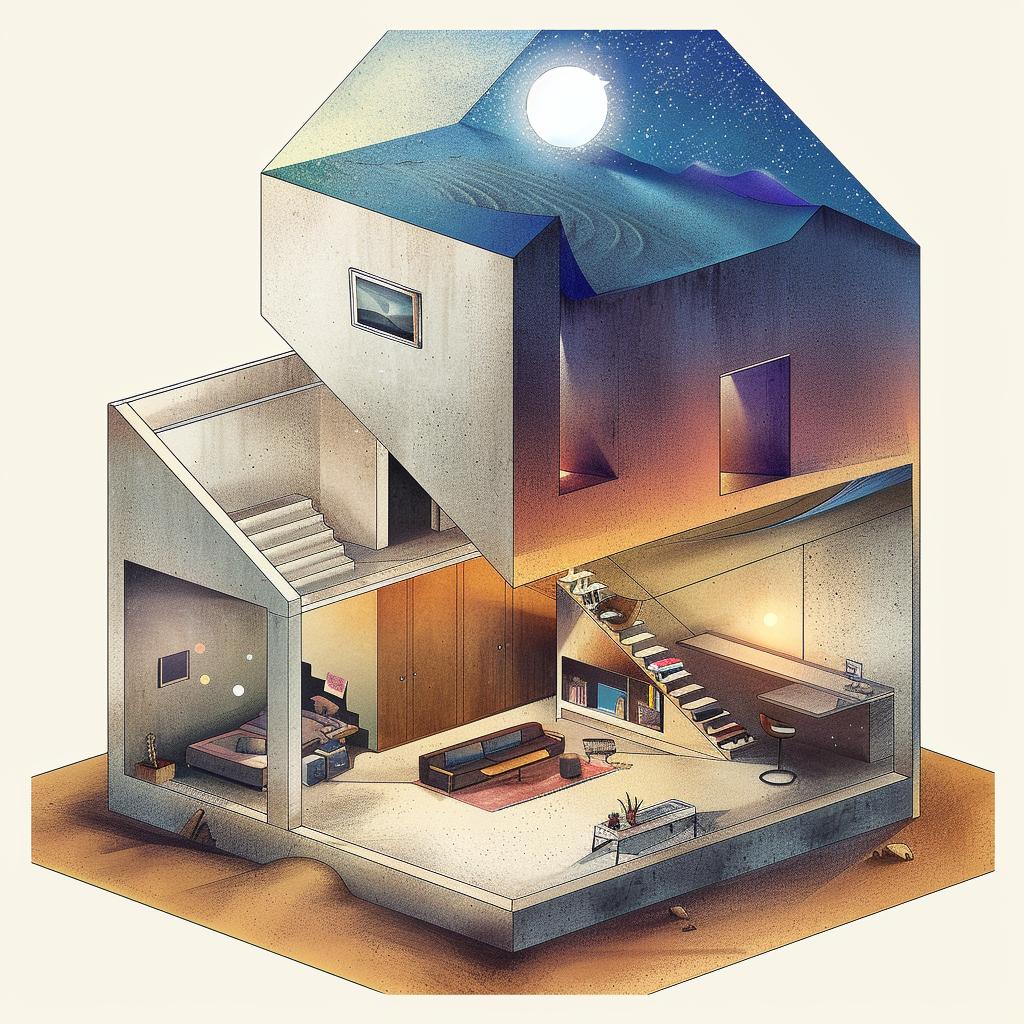 رسم توضيحي لأثاث بجانب السرير بتصميم بسيط، أعمال فنية منزلية 967909