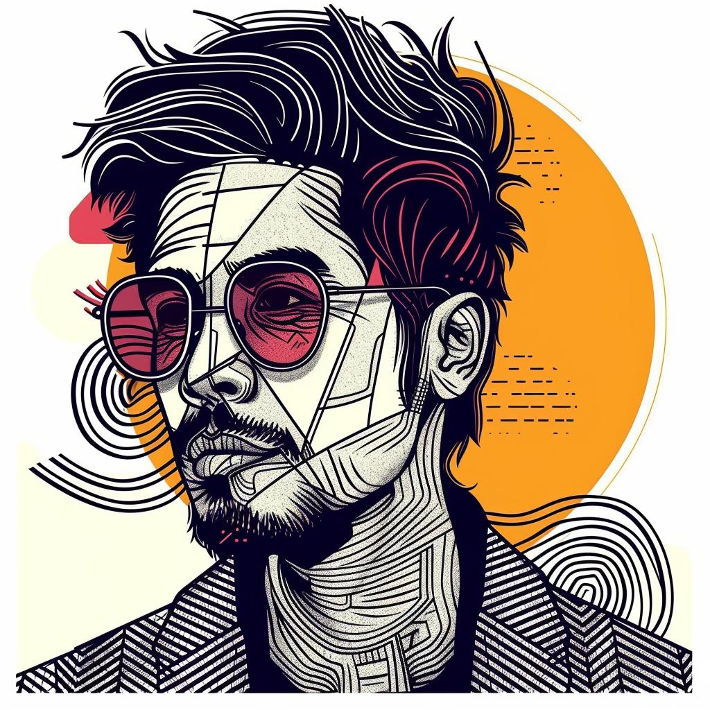 صورة رجل، فن البوب، نظارات شمسية، لحية، خلفية رقمية، نمط آسيوي أمريكي 937246