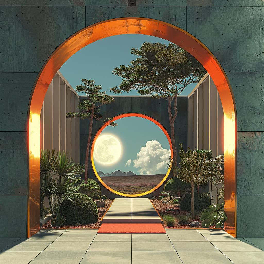 door  orange  archway  courtyard  surreal  hyper-realistic  Lee Broom  creative  design  imagery 960610