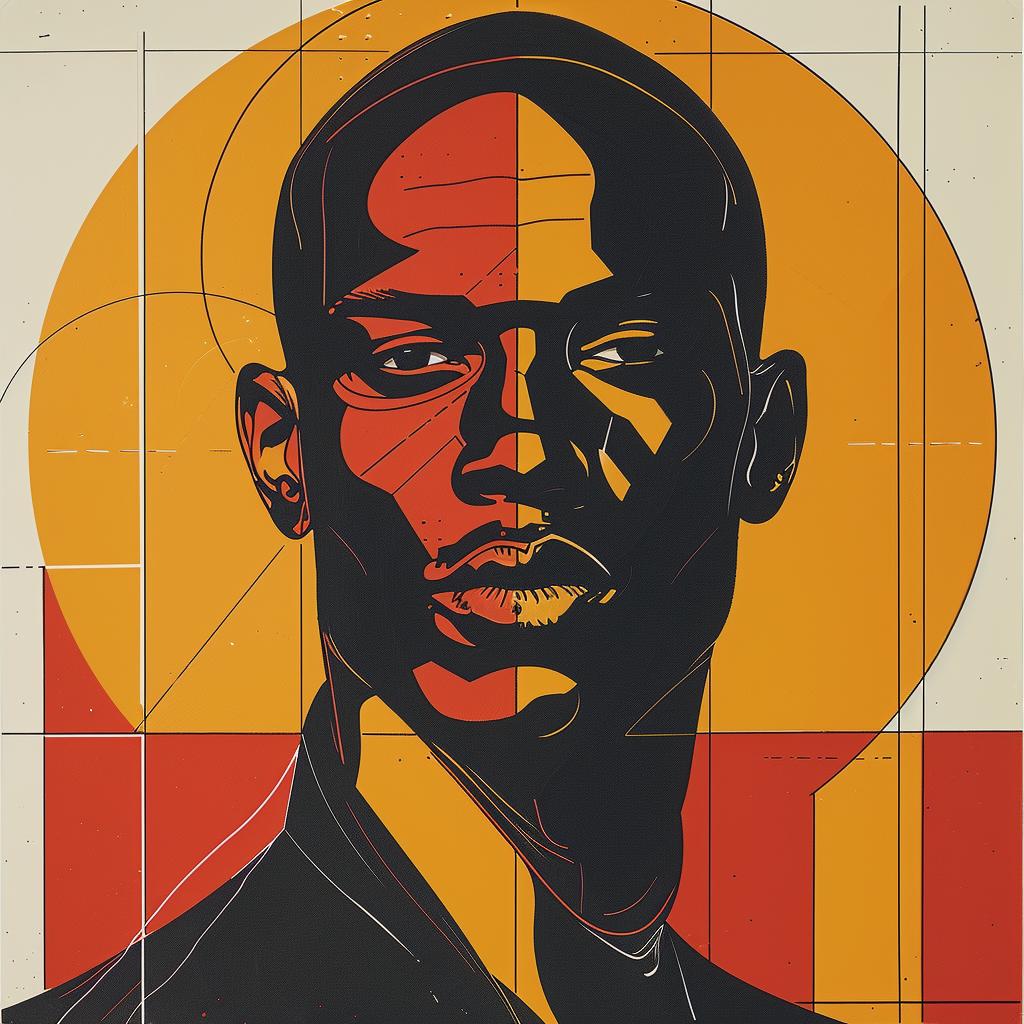 man  bald  black  portrait  yellow  circle  character  illustration  art  Jean Giraud 923758