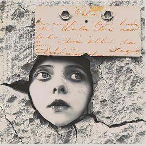 woman  face  hole  wall  Cahun  peeking  surreal  black  white  portrait 1065181