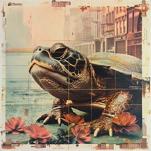 turtle  chromolithography  flowers  painting  nature  colorful  botanical  wall art  texture  still life 1057674