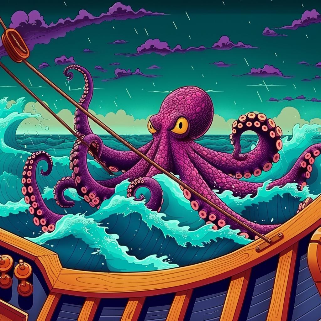 octopus  ocean  fishing  boat  attack  marine  creature  nature  sea  adventure 946937