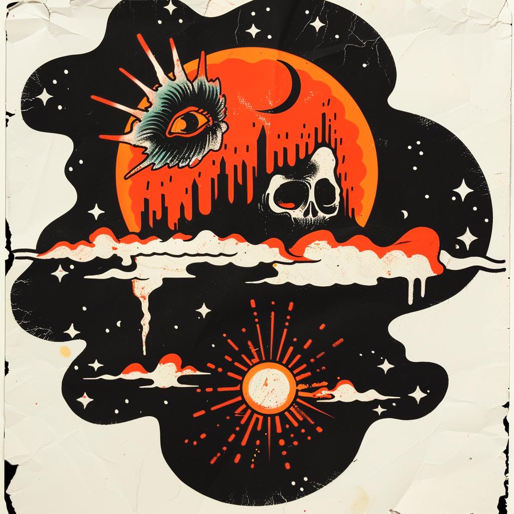 skull  sun  tattoo  design  illustration  vintage  graphic  art  symbol  dark 927394