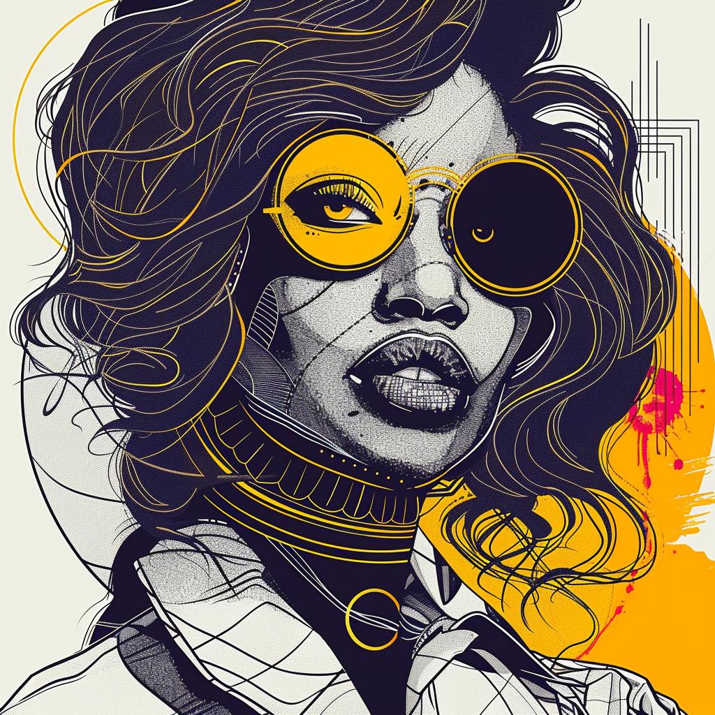 Pop  Art  Viola  Davis  model  longHair  digital  portrait  vibrant  white 938958
