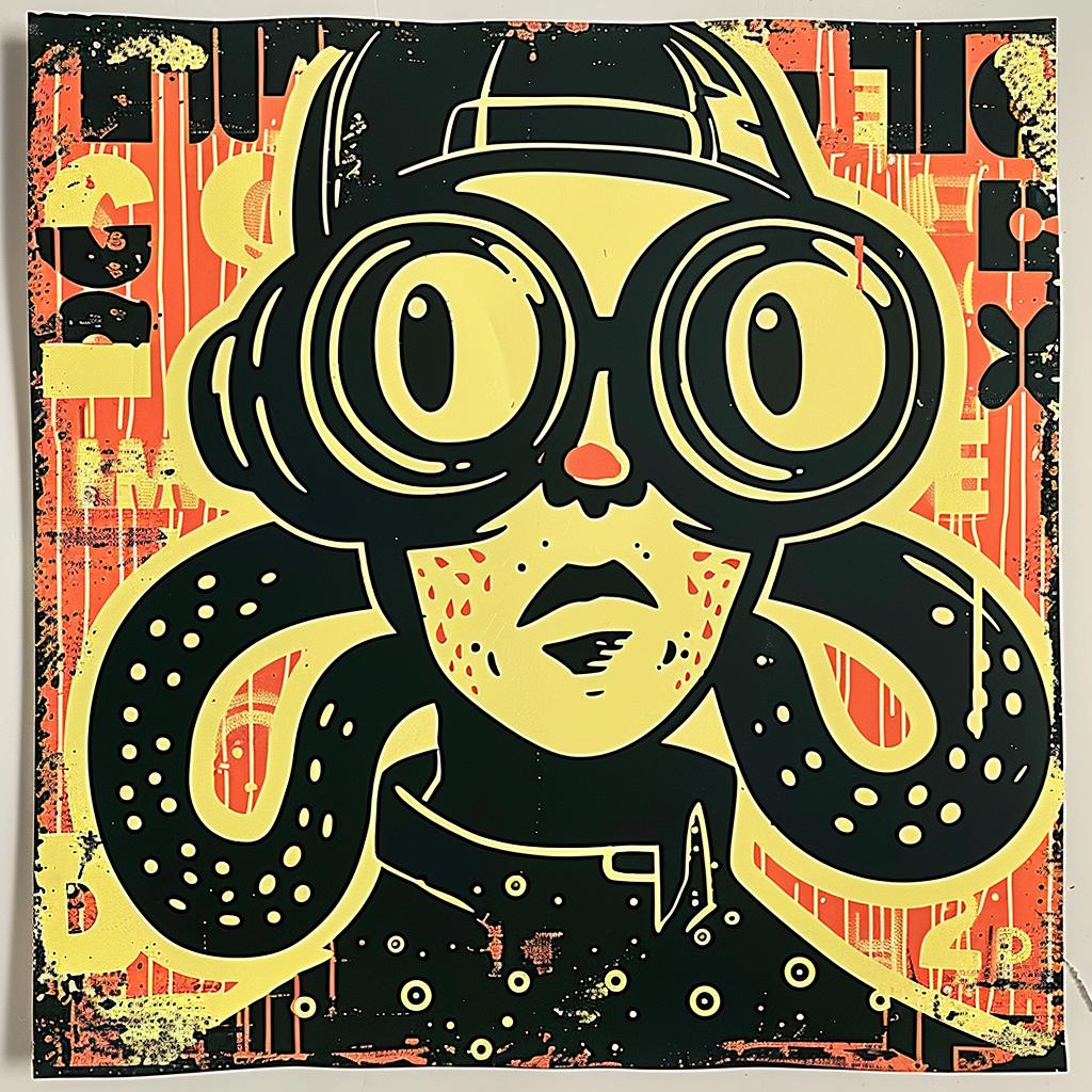 poster  cartoon  character  goggles  colorful  graphic  playful  illustration  funny  whimsical 949822