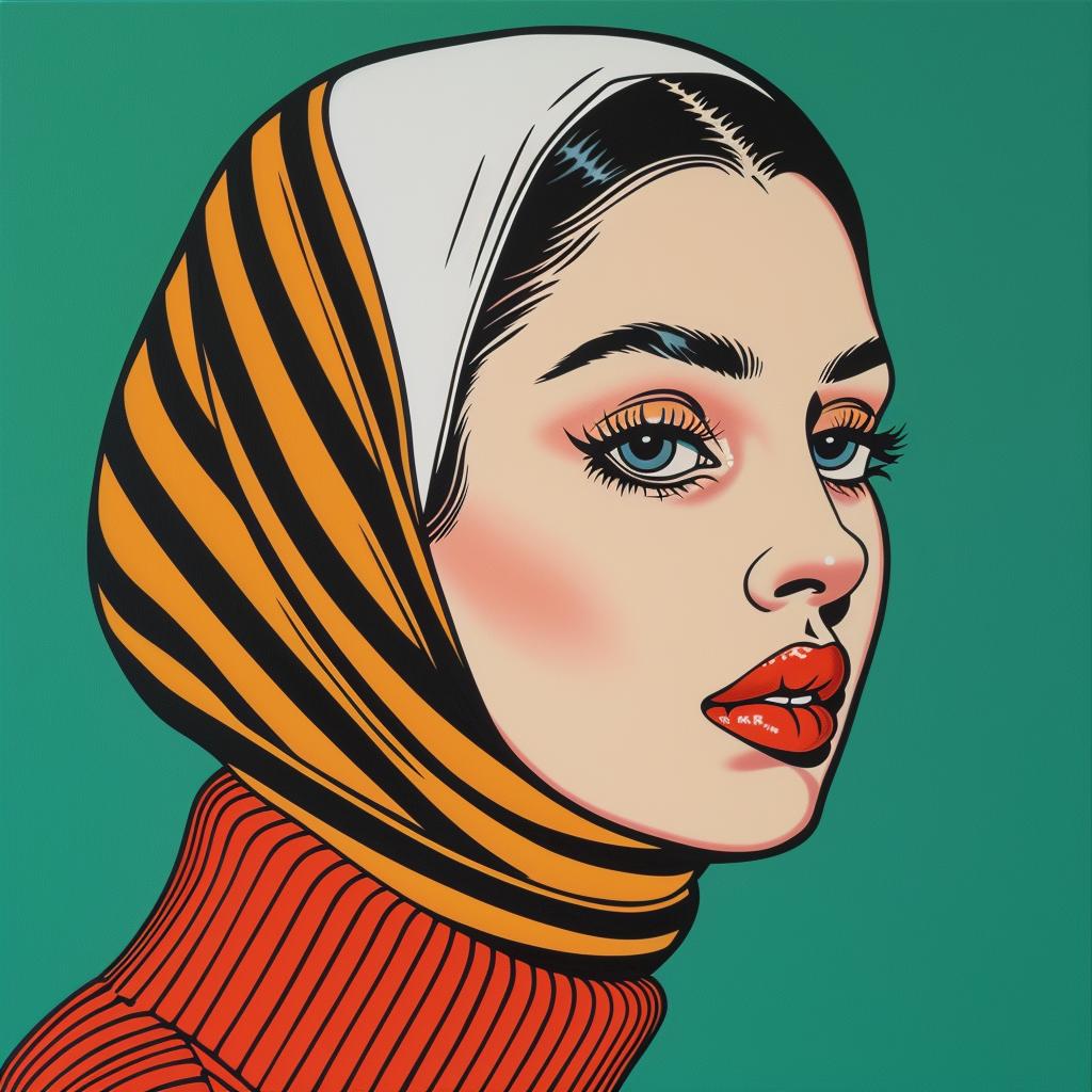 popart  painting  hijab  colorful  modern  graphic  cultural  stylized  vibrant  artistry 1023689