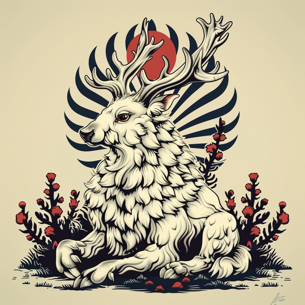 mythical  creature  hybrid  deer  horns  flowers  fantastical  unique  exploration  nature 941290