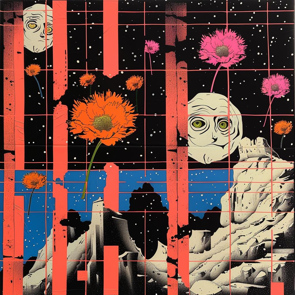 peonies  perspective  space  dark  nighttime  flowers  ice  cold  Giraud  surrealism 923842