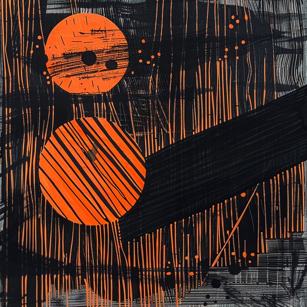 abstract  swampgrass  moonlight  fireflies  orange  black  circles  lines  imperfect  nature 936562