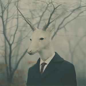 photograph  monster  deer  suit  tie  kid  vintage  surreal  eerie  Troy 1074255