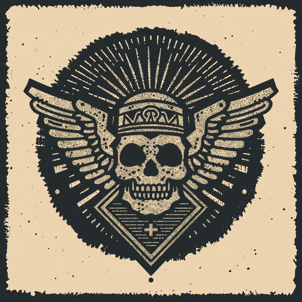skull  wings  crown  badge  design  military  vintage  art  ocult  McFarlane 932798