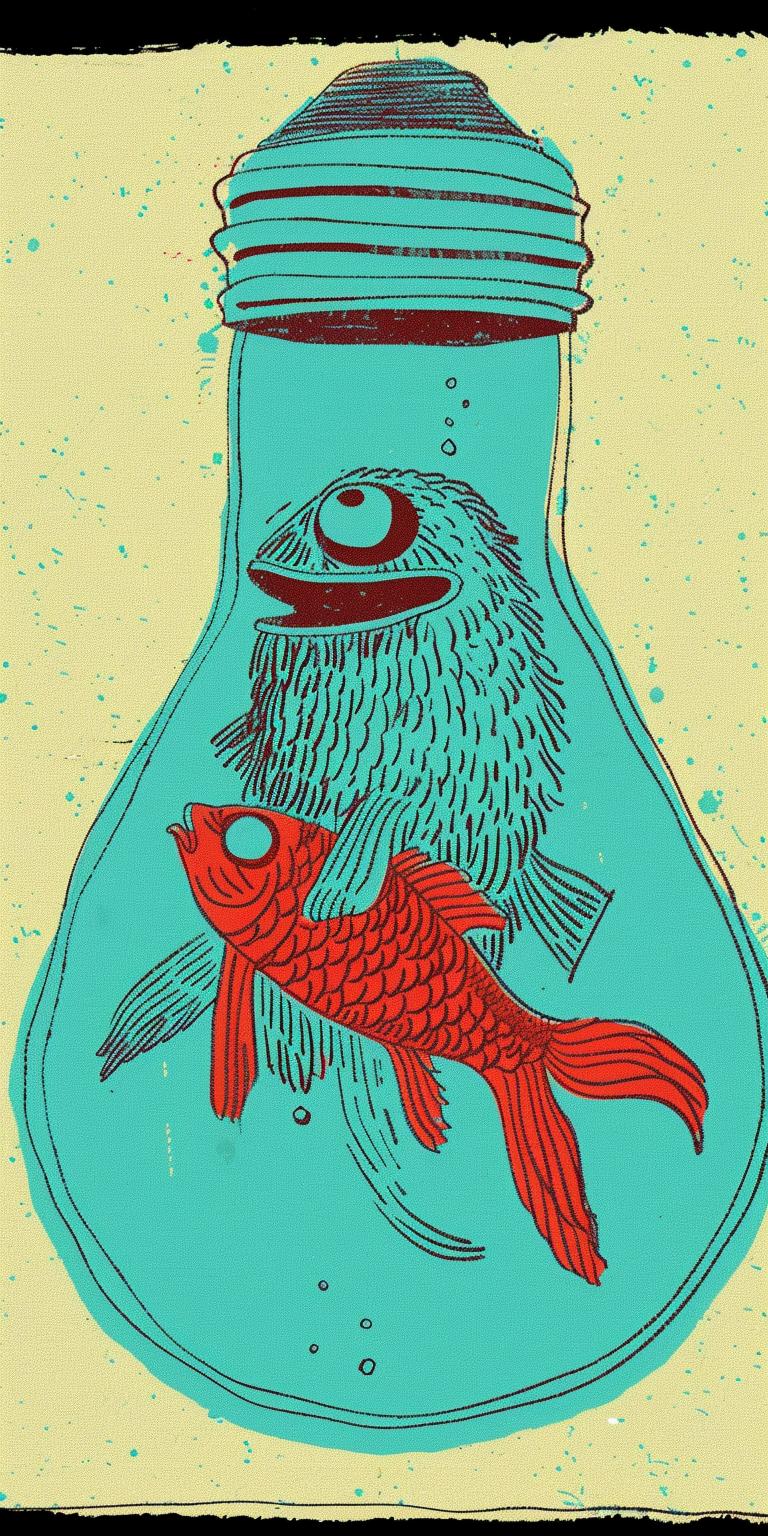 bottle  goldfish  liquid  aquatic  unique  conceptual  playful  colorful  transparent  modern 940429