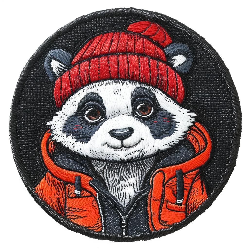 patch  panda  bear  red  hat  chenille  hip-hop  minimal  streetwear  cool 961402