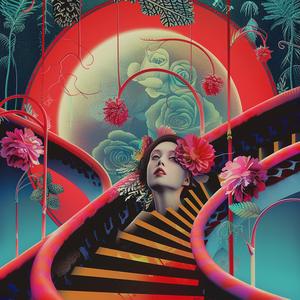 woman  flowers  head  stairs  surreal  album  cover  risograph  symbolist  artwork 1077699